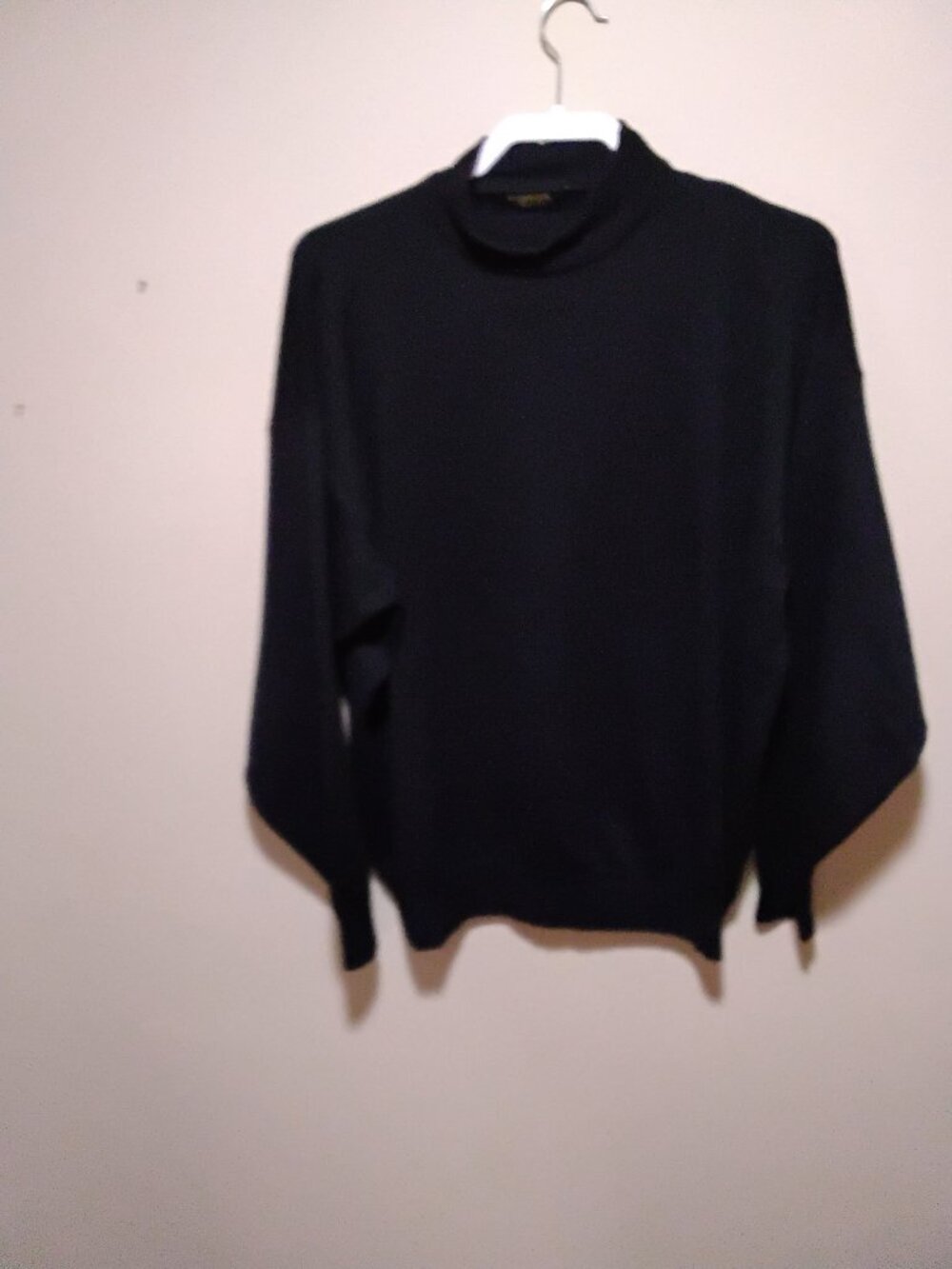 VTG 90s Bachrach Knit Sweater Mens Size L 100% Merino Wool  Black